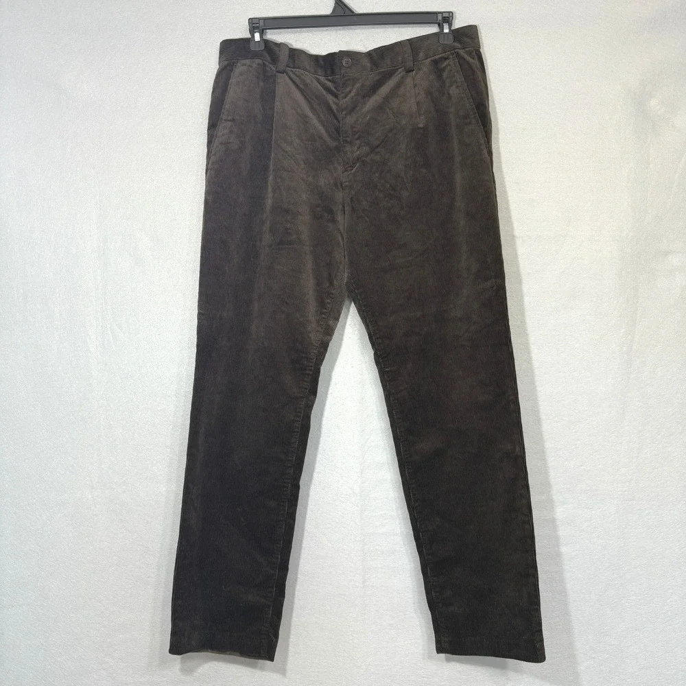 H&M‎ Regular Fit Corduroy Pants Mens Size 36 Brown Cotton Blend Preppy Casual